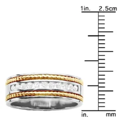 Round Diamond Men's Wedding Band 0.40ct 14K White Gold -Outlet Bijou Lush Store round diamond mens wedding band 040ct 14k gold p 50298 ruler