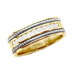 Round Diamond Men's Wedding Band 0.40ct 14K White Gold -Outlet Bijou Lush Store round diamond mens wedding band 040ct 14k gold p 50298 ye