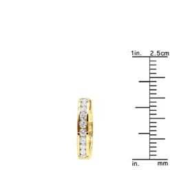 Single Diamond Hoop Earring For Men 14K White Gold Huggie Earring 1/4ct -Outlet Bijou Lush Store single diamond hoop earring for men 14k gold huggie earring 1 4ct ruler yellow 20191215 1