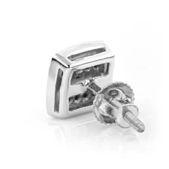 Single Mens Diamond Earring 14K White Gold Blue Yellow Diamond Stud Earring 0.1ct -Outlet Bijou Lush Store single mens diamond earring 14k gold blue yellow diamond stud earring 0 1ct back white 1