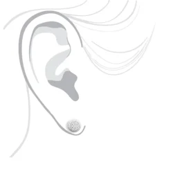 Single Pave Diamond Earring 14K White Gold 0.66ct Men's -Outlet Bijou Lush Store single pave diamond earring 14k gold 066ct mens 3