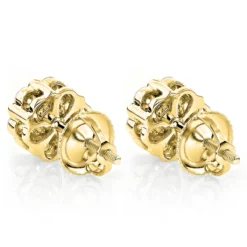 Small Diamond Cluster Earrings Studs 0.25ct 14K White Gold -Outlet Bijou Lush Store small diamond cluster earrings studs 025ct 14k gold backye