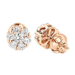 Small Diamond Cluster Earrings Studs 0.25ct 14K White Gold -Outlet Bijou Lush Store small diamond cluster earrings studs 025ct 14k gold ro