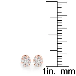 Small Diamond Cluster Earrings Studs 0.25ct 14K White Gold -Outlet Bijou Lush Store small diamond cluster earrings studs 025ct 14k gold rulerro