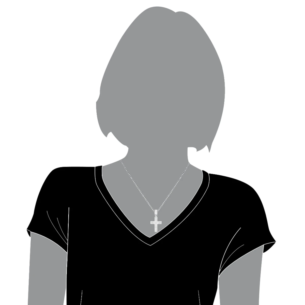 Small Diamond Cross Pendant 0.30ct 10K White Gold 7 Small Diamond Cross Pendant 0.30ct 10K White Gold - Image 5