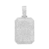 Small Diamond Dog Tag Pendant 1.75ct Fully Iced Out 10K White Gold By Luxurman -Outlet Bijou Lush Store small diamond dog tag pendant 175ct fully iced out 14k gold by luxurman mainwh