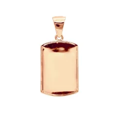 Small Engravable Dog Tag Pendant 14K White Gold W Black Diamonds 0.25ct -Outlet Bijou Lush Store small engravalbe dog tag pendant solid 14k gold w black diamonds 025ct 000957 back rose