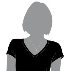 Small Iced Out Diamond Cross Pendant For Women & Men 14K White Gold 0.4ct -Outlet Bijou Lush Store small iced out diamond cross pendant for women men 14k gold 04ct bodye 20201204