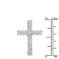 Small Iced Out Diamond Cross Pendant For Women & Men 14K White Gold 0.4ct -Outlet Bijou Lush Store small iced out diamond cross pendant for women men 14k gold 04ct rulerye 20201204