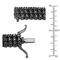 10K Black Plated Gold 3 Row Black Diamond Tennis Bracelet For Men 10 Carats 9 10K Black Plated Gold 3 Row Black Diamond Tennis Bracelet For Men 10 Carats -Outlet Bijou Lush Store solid 10k gold 3 row black diamond tennis bracelet for men 10 carats 000989 ruler black 1671159872