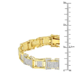 Solid 10K Yellow Gold Diamond Bracelet For Men 3.1ct By Luxurman -Outlet Bijou Lush Store solid 10k gold diamond bracelet for men 31ct by luxurman rulerye
