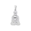 10K White Gold Real Diamond Buddha Pendant 1/2ct By Luxurman -Outlet Bijou Lush Store solid 10k gold diamond buddha pendant 12ct by luxurman wh