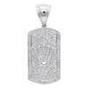10K White Gold Diamond Dog Tag Pendant With Crown 1ct -Outlet Bijou Lush Store solid 10k gold diamond dog tag pendant with crown 1ct mainwh