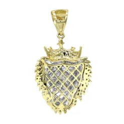 10K Yellow Gold Diamond King Lion Head Pendant For Men 1.2ct Luxurman Charm -Outlet Bijou Lush Store solid 10k gold diamond king lion head pendant for men 12ct luxurman charm backye