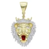 10K Yellow Gold Diamond King Lion Head Pendant For Men 1.2ct Luxurman Charm -Outlet Bijou Lush Store solid 10k gold diamond king lion head pendant for men 12ct luxurman charm mainye