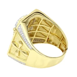 Solid 10K Yellow Gold Jesus Face Diamond Ring For Men 0.65ct By Luxurman -Outlet Bijou Lush Store solid 10k gold jesus face diamond ring for men 065ct by luxurman backye