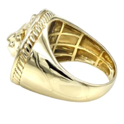Solid 10K Yellow Gold Lion Head Diamond Pinky Ring For Men 0.3ct Luxurman -Outlet Bijou Lush Store solid 10k gold lion head diamond ring for men 03ct luxurman pinky rings backye