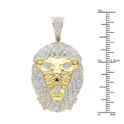 10K Yellow Gold Lion Head Pendant With Diamonds For Men 1.2ct 13 10K Yellow Gold Lion Head Pendant With Diamonds For Men 1.2ct -Outlet Bijou Lush Store solid 10k gold lion head pendant with diamonds for men 12ct rulerye