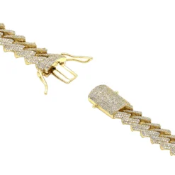 10K Yellow Gold Men's Diamond Bracelet 6 Carats Iced Out Cuban Link Design -Outlet Bijou Lush Store solid 10k gold mens diamond bracelet 6 carats iced out cuban link design 804057 backye