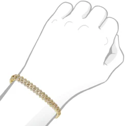 10K Yellow Gold Men's Diamond Bracelet 6 Carats Iced Out Cuban Link Design -Outlet Bijou Lush Store solid 10k gold mens diamond bracelet 6 carats iced out cuban link design 804057 bodye