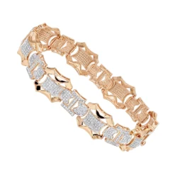 Solid 10K Yellow Gold Men's Diamond Bracelet By Luxurman 3 Carats Of Diamonds -Outlet Bijou Lush Store solid 10k gold mens diamond bracelet by luxurman 3 carats of diamonds ro