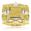 Solid 10K Yellow Gold & Yellow Diamond Men's Ring 1.11ct
