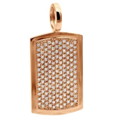 14K Yellow Gold Diamond Dog Tag Pendant For Men 3.25 Carats Iced Out Design 12 14K Yellow Gold Diamond Dog Tag Pendant For Men 3.25 Carats Iced Out Design -Outlet Bijou Lush Store solid 14k gold diamond dog tag pendant for men 325 carats iced out design 407140 rose