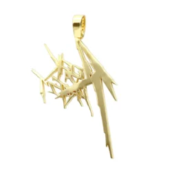 14K Yellow Gold Diamond Logo Pendant For Men 2.5ct Unique -Outlet Bijou Lush Store solid 14k gold diamond logo pendant for men 25ct unique custom made jewelry 001267 backye