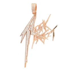 14K Yellow Gold Diamond Logo Pendant For Men 2.5ct Unique -Outlet Bijou Lush Store solid 14k gold diamond logo pendant for men 25ct unique custom made jewelry 001267 ro