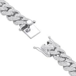Solid 14K White Gold Men's Miami Cuban Link Diamond Bracelet By Luxurman 9ct 17mm 12 Solid 14K White Gold Men's Miami Cuban Link Diamond Bracelet By Luxurman 9ct 17mm -Outlet Bijou Lush Store solid 14k gold mens miami cuban link diamond bracelet by luxurman 9ct 17mm backwh