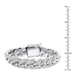 Solid 14K White Gold Men's Miami Cuban Link Diamond Bracelet By Luxurman 9ct 17mm 14 Solid 14K White Gold Men's Miami Cuban Link Diamond Bracelet By Luxurman 9ct 17mm -Outlet Bijou Lush Store solid 14k gold mens miami cuban link diamond bracelet by luxurman 9ct 17mm rulerwh