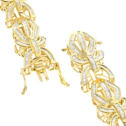 Modern Solid 10K Yellow Gold Men's Baguette Diamonds Bracelet 7.95ct -Outlet Bijou Lush Store solid gold mens baguette diamonds bracelet 795ct p 5901 backye