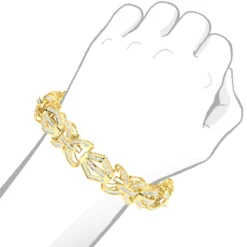 Modern Solid 10K Yellow Gold Men's Baguette Diamonds Bracelet 7.95ct -Outlet Bijou Lush Store solid gold mens baguette diamonds bracelet 795ct p 5901bod