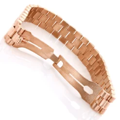 Solid 18K Rose Gold Men's Bracelet Rolex Style -Outlet Bijou Lush Store solid gold mens bracelet rolex style 18k white gold rose gold yellow gold backro