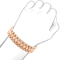 Solid 18K Rose Gold Men's Bracelet Rolex Style -Outlet Bijou Lush Store solid gold mens bracelet rolex style 18k white gold rose gold yellow gold bodro
