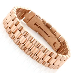 Solid 18K Rose Gold Men's Bracelet Rolex Style