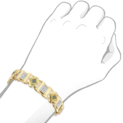 Solid 10K Yellow Gold Men's Diamond Bracelet Yellow Blue White 2.5 Ct -Outlet Bijou Lush Store solid gold mens diamond bracelet yellow blue white 276ct p 6498 bodye
