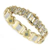 Solid 10K Yellow Gold Men's Diamond Bracelet Yellow Blue White 2.5 Ct