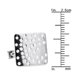 Square Men's Diamond Cufflinks 0.4ct 14K White Gold -Outlet Bijou Lush Store square mens diamond cufflinks 04ct 14k yellow rose or white gold ruler