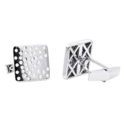 Square Men's Diamond Cufflinks 0.4ct 14K White Gold