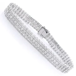 Sterling Silver 3 Row Diamond Bracelet 0.5ct