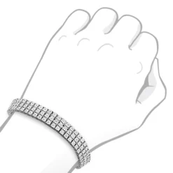 Sterling Silver 3 Row Diamond Bracelet 0.5ct -Outlet Bijou Lush Store sterling silver 3 row diamond bracelet 05ct 3