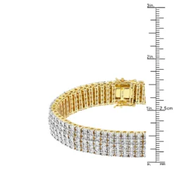 Men's Sterling Silver 5 Row Diamond 1.5ct Gold Plated Bracelet -Outlet Bijou Lush Store sterling silver 5 row diamond bracelet 225ct gold plated p 49466 rulerye