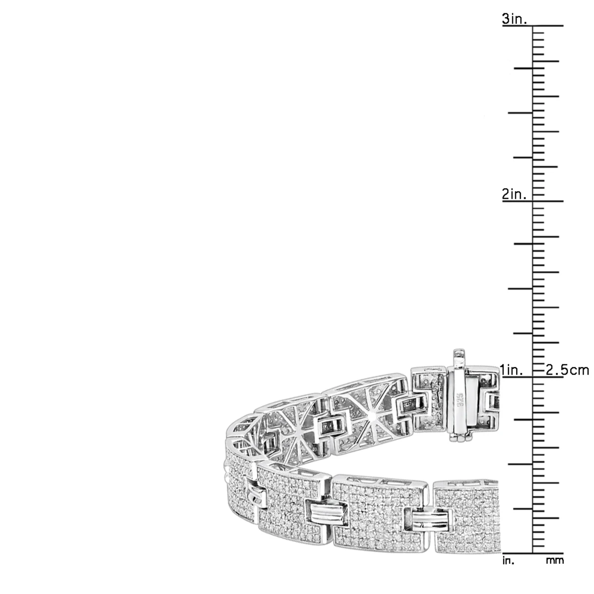Sterling Silver Men's Diamond Bracelet 3.5 Ct 6 Sterling Silver Men's Diamond Bracelet 3.5 Ct - Image 4