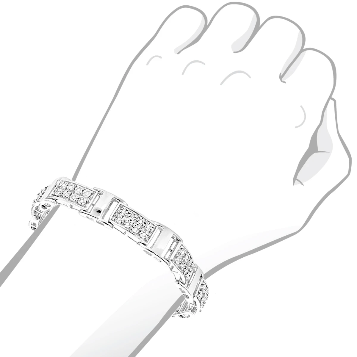 Sterling Silver Diamond Bracelet 0.6ct 4 Sterling Silver Diamond Bracelet 0.6ct - Image 2