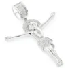 Real Sterling Silver Diamond Jesus Crucifix Pendant 0.6ct -Outlet Bijou Lush Store sterling silver diamond jesus crucifix pendant 07ct wh