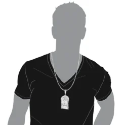 Sterling Silver Diamond Jesus Face Pendant 0.84ct -Outlet Bijou Lush Store sterling silver diamond jesus face pendant 084ct bodwh