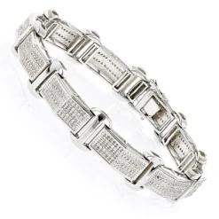 Sterling Silver Men's Diamond Bracelet 0.59ct