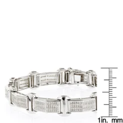 Sterling Silver Men's Diamond Bracelet 0.59ct -Outlet Bijou Lush Store sterling silver mens diamond bracelet 049ct p 46835 ruler