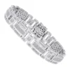 Sterling Silver Men's Diamond Bracelet 2.19ct -Outlet Bijou Lush Store sterling silver mens diamond bracelet 219ct white